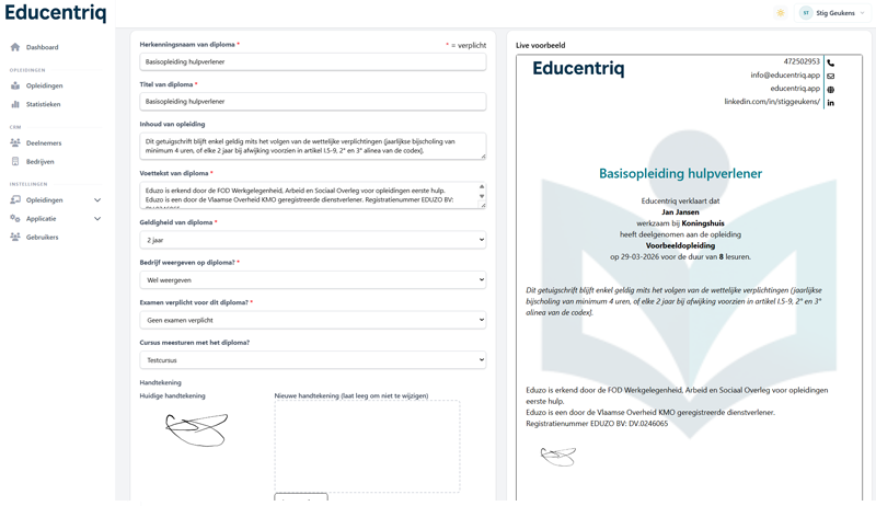 Automatisch genereren van professionele diploma's in PDF-formaat