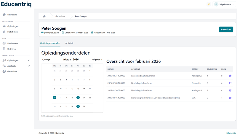 Portaal voor externe lesgevers en docenten